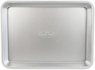 USA Pan Bakeware Traditional Aluminized Steel Uncoated Quarter Sheet Baking Sheet Pan, Made without nonstick coating