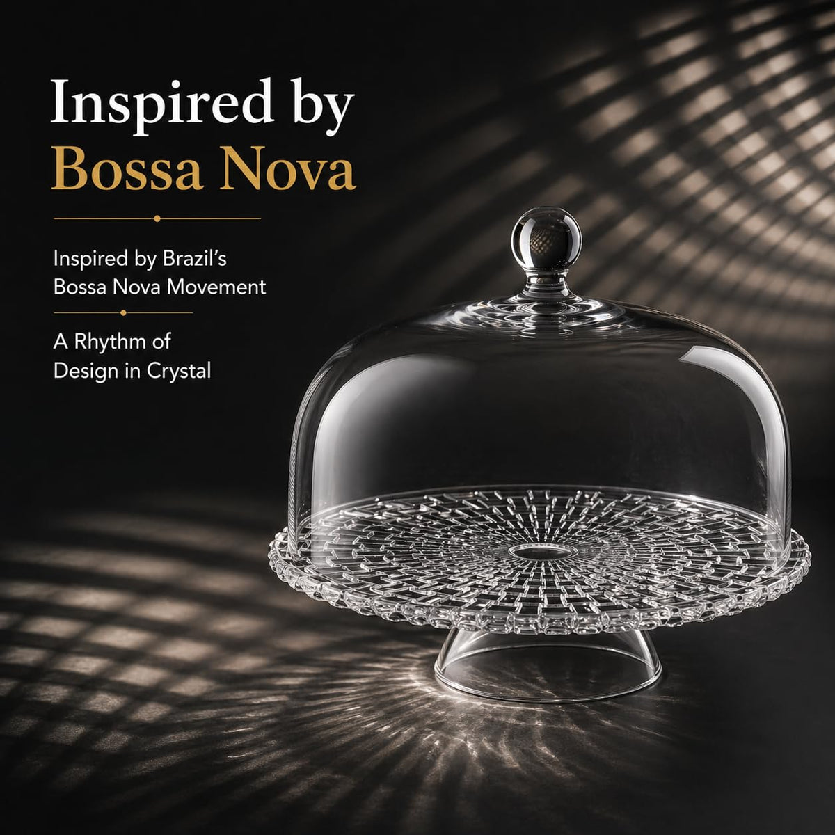Bossa Nova Footed Cake Plate with Dome by Nachtmann – One Size, Crystal, Clear, Model 0099528-0