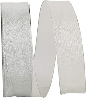 Reliant Ribbon 60235W-070-09K Mesh Metallic 2 Wired Edge Ribbon, 1-1/2 Inch X 50 Yards, Silver