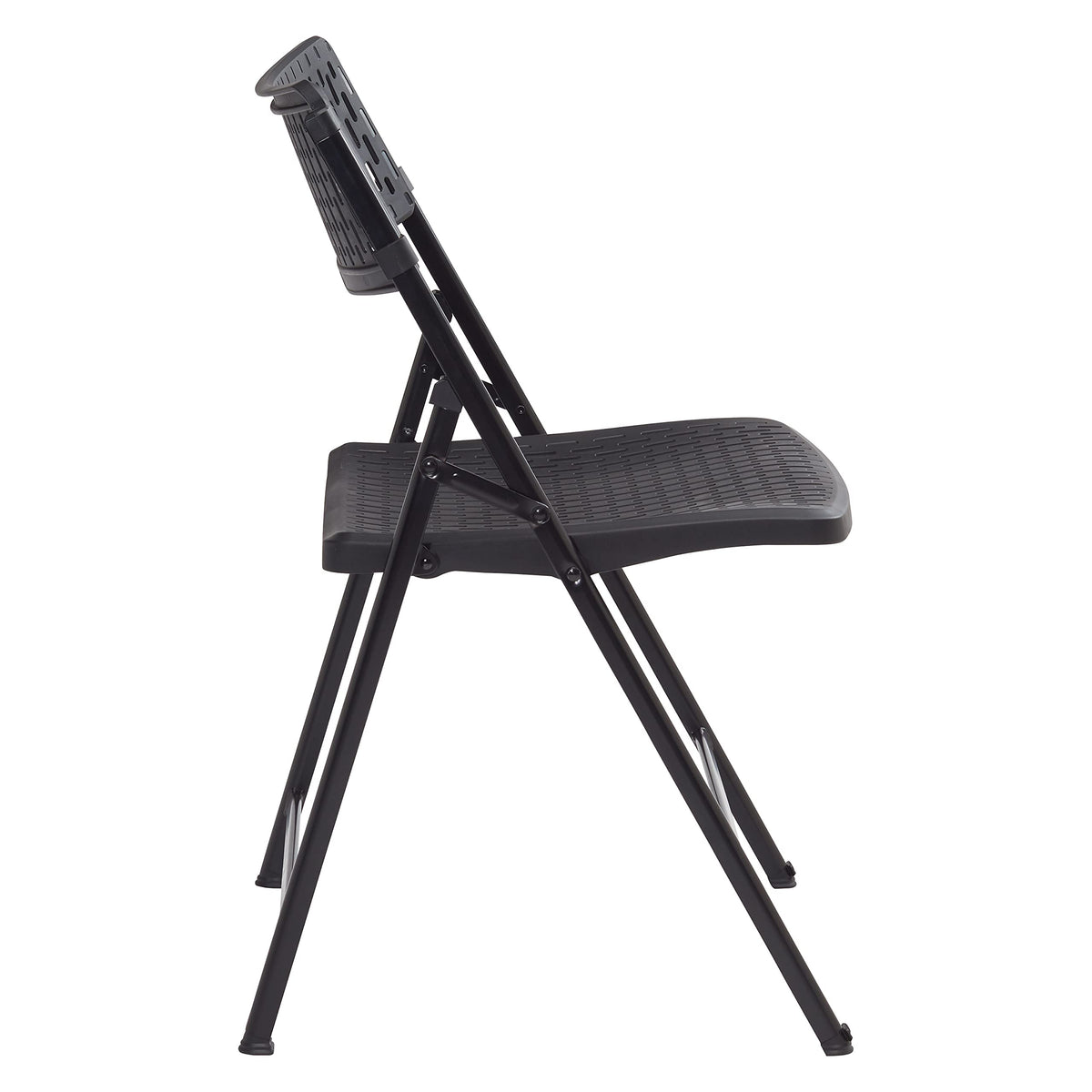 NPS Airflex Series Premium Polypropylene Folding Chair by National Public Seating – Alloy Steel, Black, Model 1410