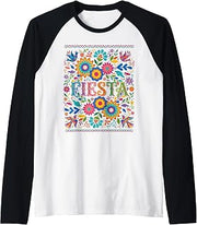 Floral Fiesta Men Women Kids Mexican Cinco De Mayo 5 de Mayo Raglan Baseball Tee