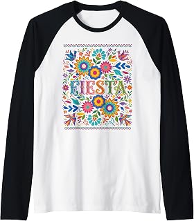Floral Fiesta Men Women Kids Mexican Cinco De Mayo 5 de Mayo Raglan Baseball Tee