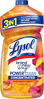 Lysol Power Clean Multi-Surface Cleaner, 2x Concentrated Pour, Mango & Hibiscus, 28 Fl Oz