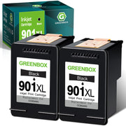 901XL 901 Ink Cartridges for Officejet 4500 J4680 Printer by GREENBOX – HP 901XL, Black, Pack of 2, Model HP Officejet 4500