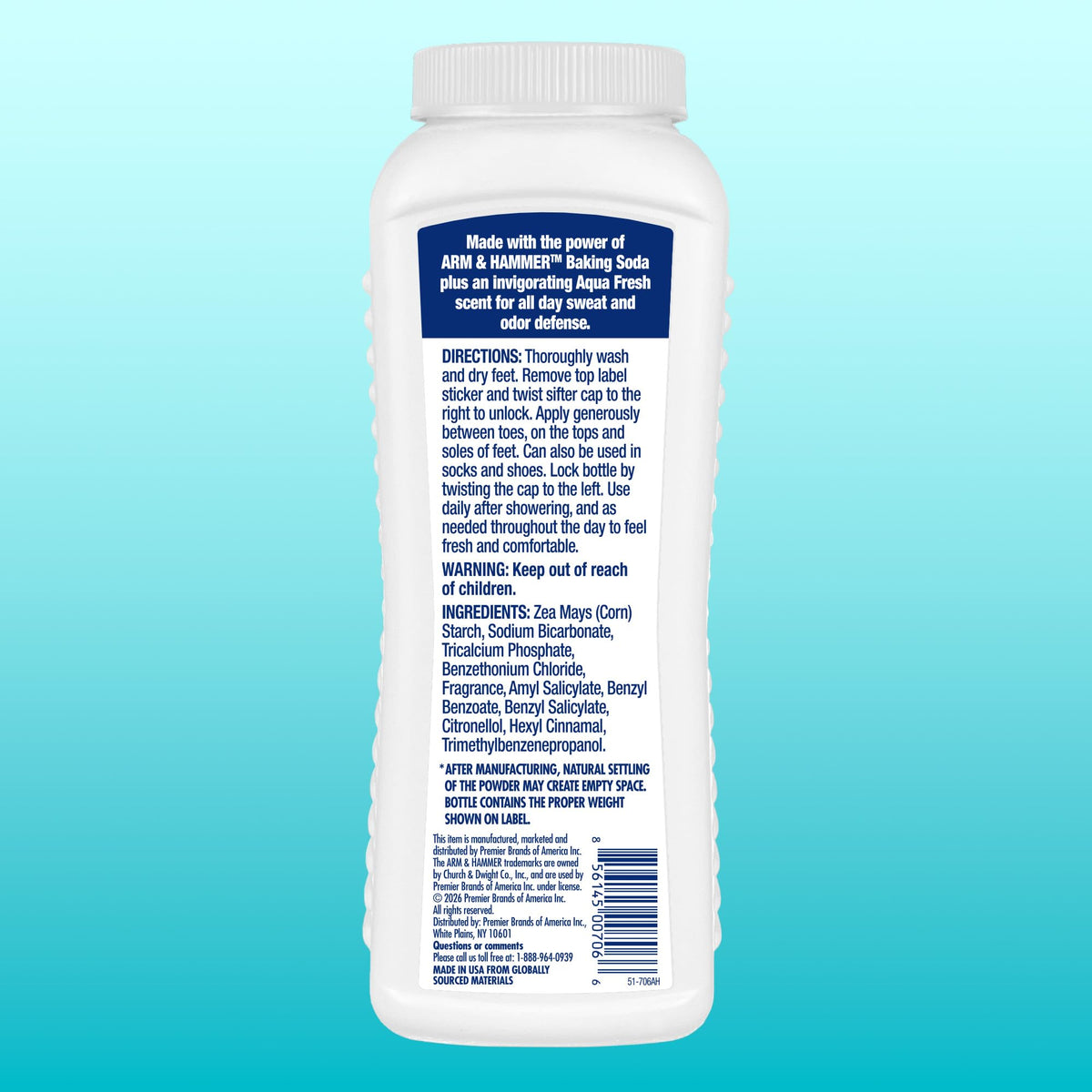Soothing Foot Powder by ARM & HAMMER – 4.5 Ounce (Pack of 1), Model AH706