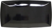 Thunder Group Classic black melamine dinnerware collection 16 1/8" x 8" tray, 1 1/8" deep, comes in dozen