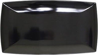 Thunder Group Classic black melamine dinnerware collection 16 1/8" x 8" tray, 1 1/8" deep, comes in dozen