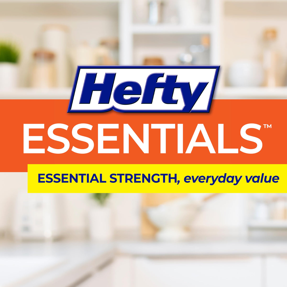 Essentials 13 Gallon Kitchen Trash Bags by Hefty – 45 Count (Pack of 1), 13.0 gallons, PE, White, Model E89050PR