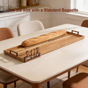 Young Speeds Acacia Charcuterie Board, 36 x 12 Inch with Knives and Papers, Natural Brown