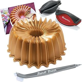 Nordic Ware Brilliance Bundt Cake Pan Gold - Cleaning Tool & Pot Holder