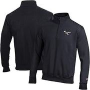 Champion Men's Black Philadelphia Eagles Powerblend Quarter-Zip Pullover