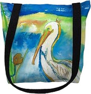 TY138S 13 x 13 in. White Pelican Small Tote Bag