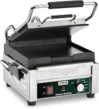 Waring Panini Press with 9.75" x 9.25" Cooking Surface & Flat Plates