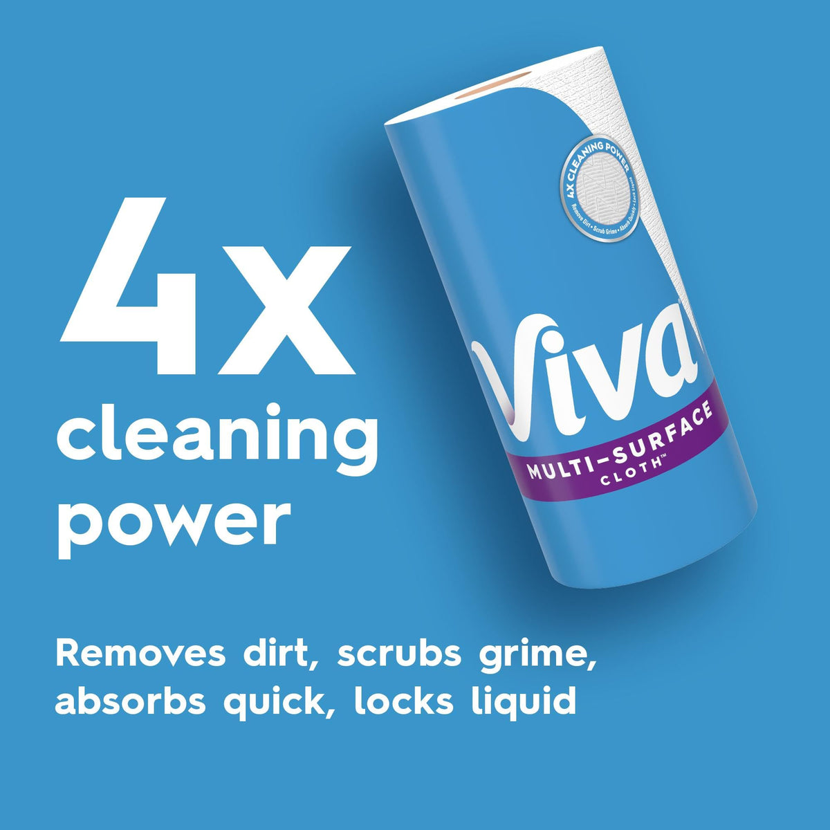 Multi-Surface Cloth Paper Towels by Viva – 12 Rolls (165 Sheets each), Paper, White, Pack of 12, Model 55892
