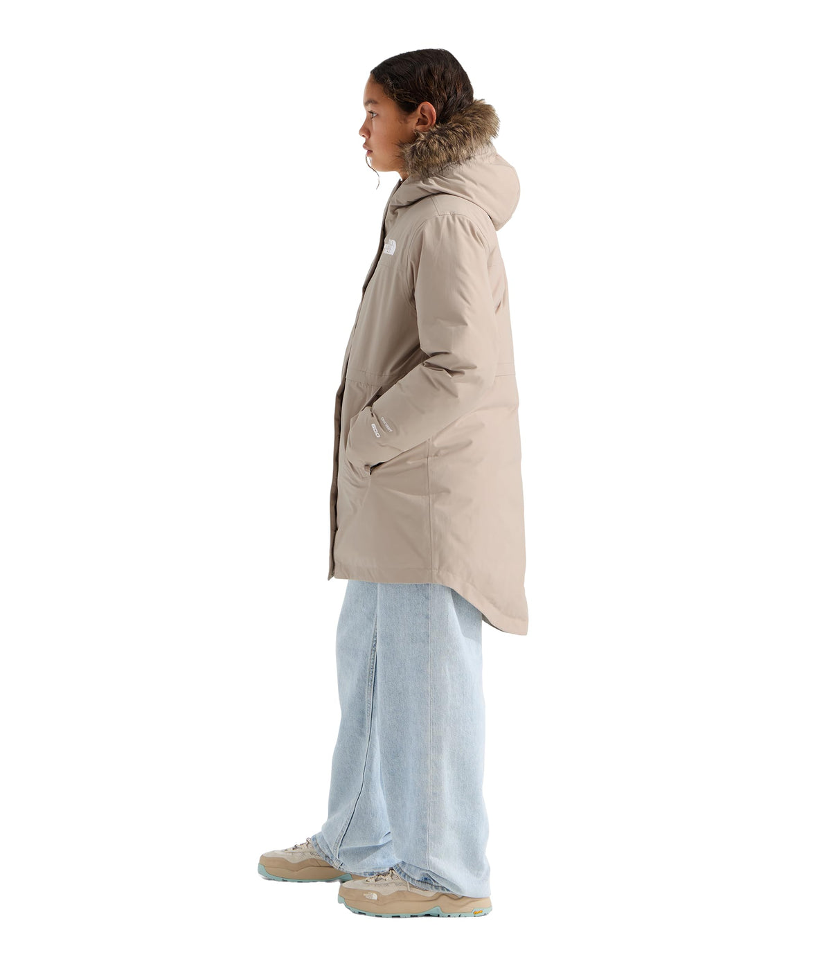 Girls' Arctic Parka by The North Face – Nylon, Timeless Taupe, Model NF0A8A30