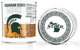 Michigan State University Spartans Whiskey Glasses Set of 2, 10 oz Rocks Glasses with Full-Color Logo & Campus Map – Officially Licensed Bourbon Glass Gift for Alumni & Fans