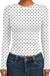 Womens Crew Neck Long Sleeve Shirts Compression Underscrubs Tops