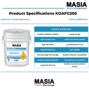 CP-4600-46F FG Lubricant for Compressor Compatible with CPI - 55 gal by MASIA COMPRESSORS – Model KOAFG200-55-020