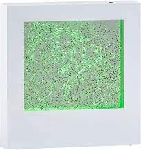 Adesso SL3984-02 Simplee Novelty RGB LED Mood Box for Table or Hanging Mount, Gallery Wall Lighting, Swirling Color Changing Glitter, 8 Feet, White Frame