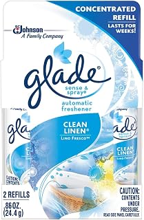 Glade Sense & Spray Clean Linen Refill Twin, 0.86 Oz (Pack of 5)
