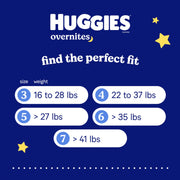 Overnites Diapers Size by HUGGIES – Size 7, Pulp, White, Pack of 36, Model 00036000549201