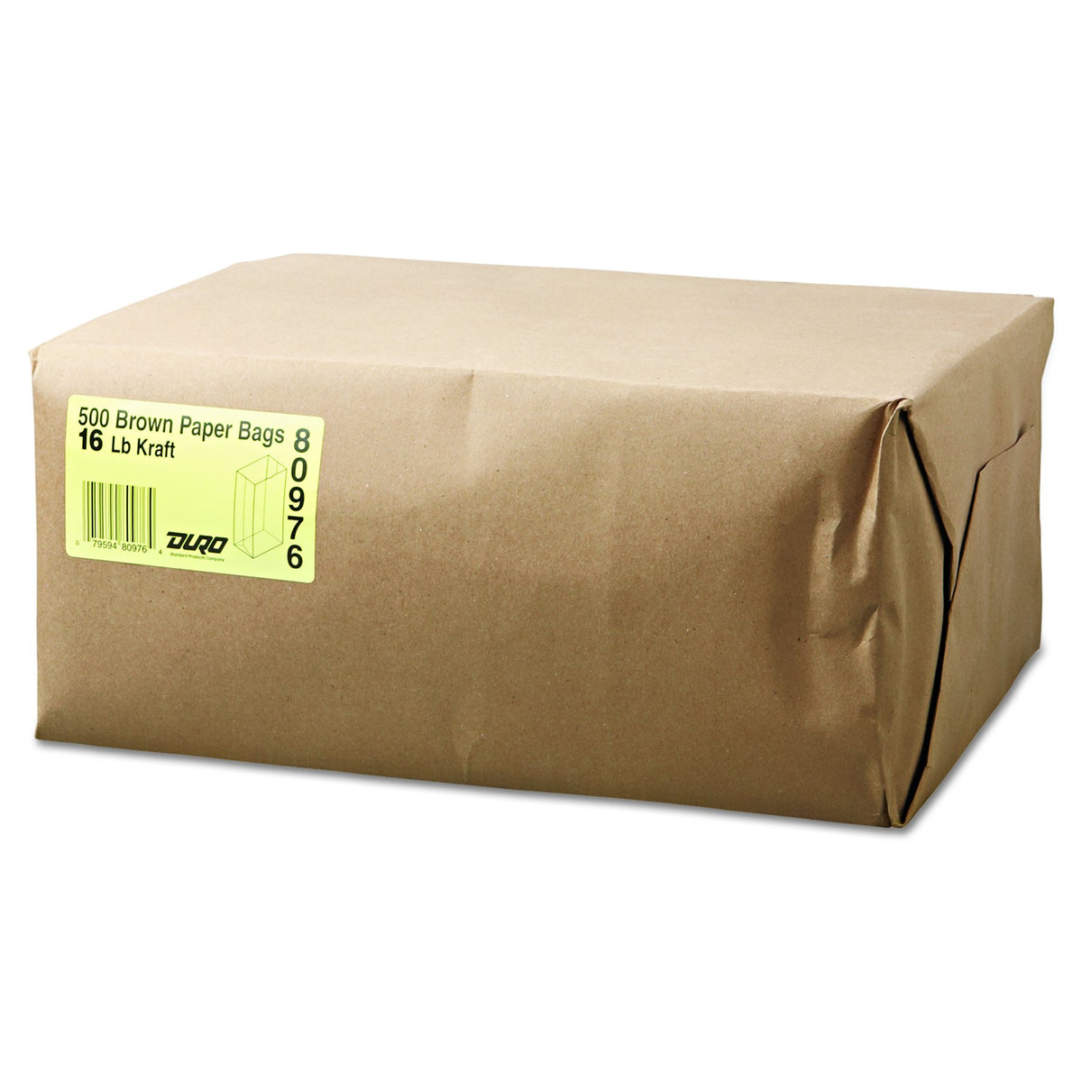 General Grocery Paper Bags – 40 lb Capacity, #16, 7.75" x 4.81" x 16", Kraft, 500 Bags