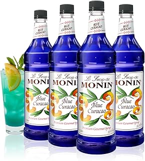 Monin Blue Curacao, 48-Ounce Packages (Pack of 4)