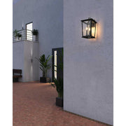 Cayman Three Light Outdoor Wall Sconce Black by Lighting Design – Iron, Black, Model OD332W16BK