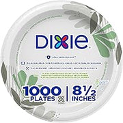 Dixie 8.5 Inch Medium-Weight Paper Plates By GP PRO, Pathways Botanical Design, 1000 Count (125 Disposable Plates Per Pac...