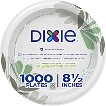 Dixie 8.5 Inch Medium-Weight Paper Plates By GP PRO, Pathways Botanical Design, 1000 Count (125 Disposable Plates Per Pac...