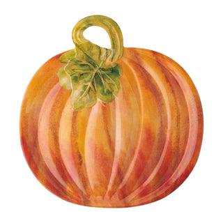 UP Pumpkin Shaped Melamine Platter, 16 x 15.5 Inch, Orange