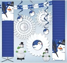 HUBERT Winter Snowmen Decoration Kit 6000 sq ft Cheery Snowmen Deluxe Crepe Kit