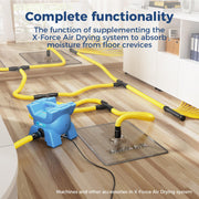 Air Drying System Mat X-Force Rescue Mat for Efficient Floor Drying by ALORAIR – 13.9×13.3×12.2 in, 50.0 pints, blue, Model X Force Mat system