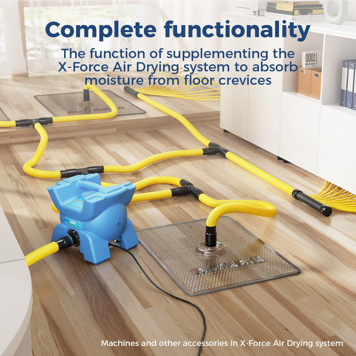 Air Drying System Mat X-Force Rescue Mat for Efficient Floor Drying by ALORAIR – 13.9×13.3×12.2 in, 50.0 pints, blue, Model X Force Mat system