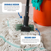 Vinyl Coated Metal Mop Handle by Carlisle FoodService Products – 60 Inch, Metal, Black, Model 3697000