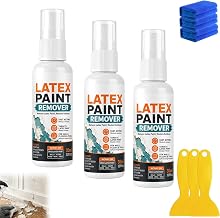Multi-surface Latex Paint Remover Spray, Latex Paint Clean up Kit, Quickly Removes Dried and Fresh LatexPaint, No Scraping Struggles for Wood, Glass, Metal & Plastic Surface (3pcs)