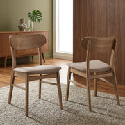 Mid-Century Modern Wooden Dining Side Chairs Set of by Furnifact – Wood, Brown, Pack of 2