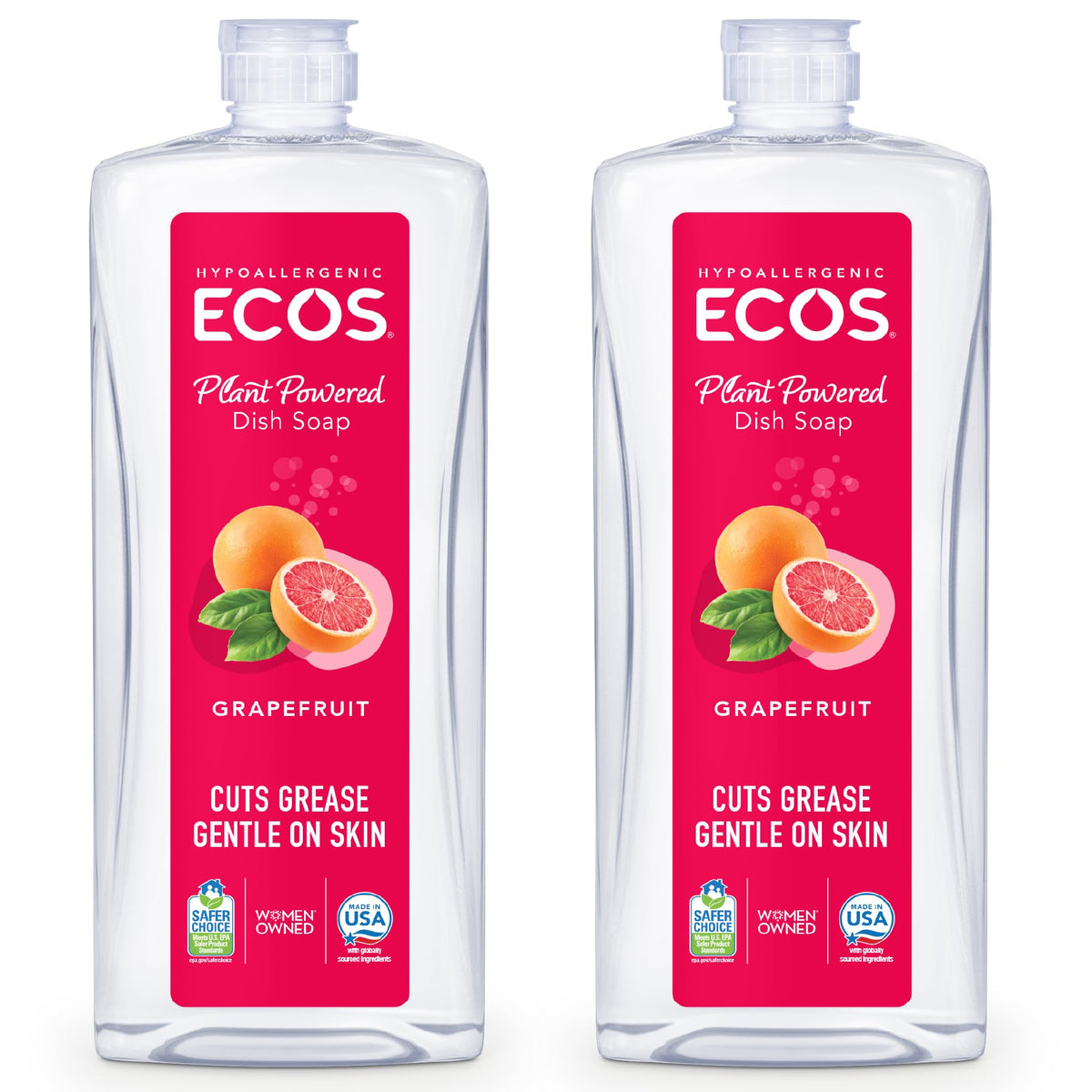 ECOS Grapefruit / 50 Fl Oz (Pack of 2) / 2 Dish Soap