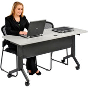 Flip-Top Training Table by Global Industrial – Laminate, Gray, Model 695219