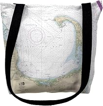 Betsy Drake TY13246M 16 x 16 in. Cape Cod Bay MA Nautical Map Tote Bag - Medium