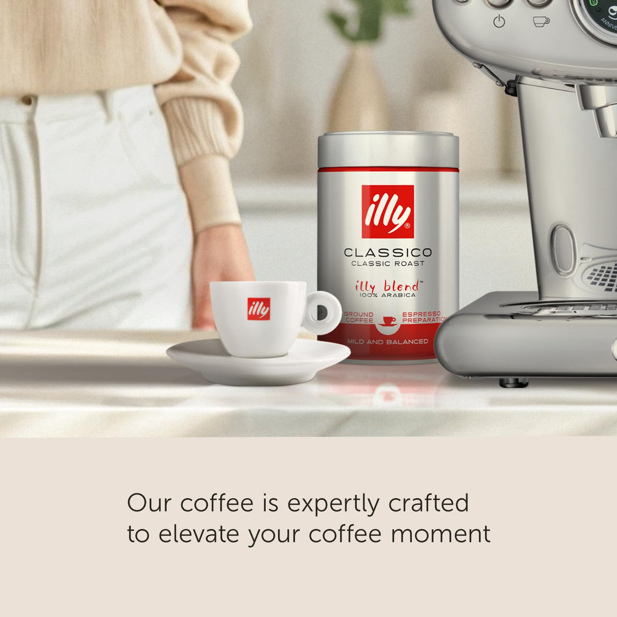 Ground Espresso Coffee by illy – 8.8 Ounce (Pack of 1), Tinned Steel, Medium Roast, Model 733411000078