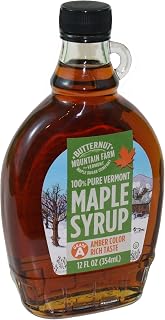 Butternut Mountain Farm Vermont Amber Rich Maple Syrup Glass Jug 12 Ounce