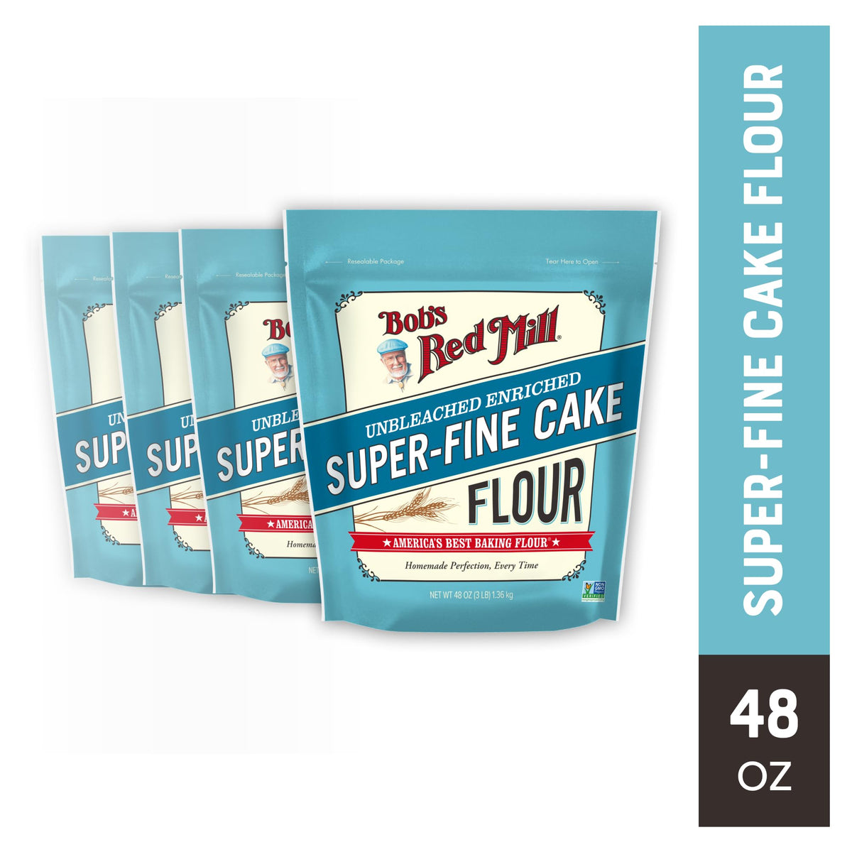 Bob's Red Mill 48 Ounce (Pack of 4) / 4 Wheat Flours & Meals
