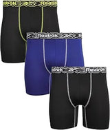 Reebok Men's Boxer Briefs - 3 Pack Moisture Wicking Athletic Performance Underwear Boxers for Men with Contour Pouch (S-L)