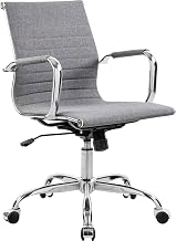 Global Industrial Conference Room Chair with Mid Back & Fixed Arms, Fabric, Gray