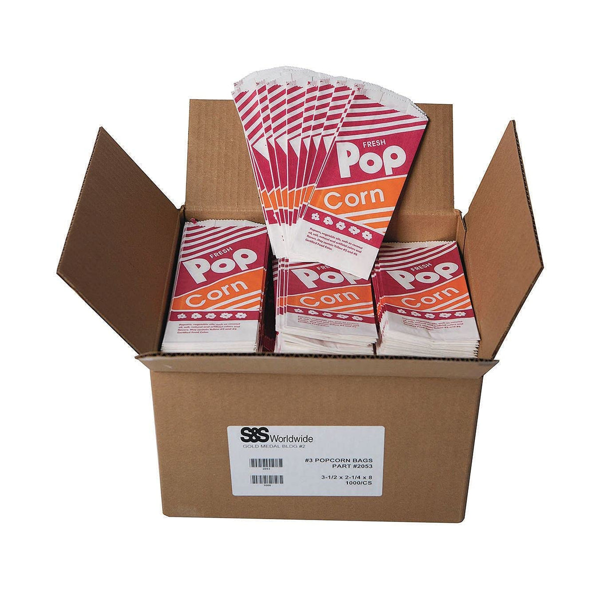 Products Popcorn Bags (case of 1000) by Gold Medal – One Size, 1.0 ounces, Red, Orange, Pack of 1000, Model 2053 #3 Bags