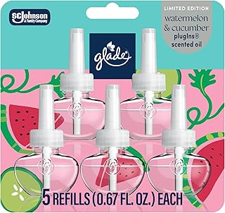 Glade PlugIns Air Freshener Refills, Watermelon & Cucumber, 5 Count