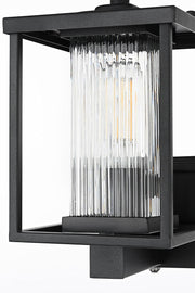 Dover One Light Outdoor Wall Sconce Black by Lighting Design – Iron, Black, Model OD302W12BK