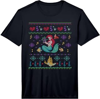 Disney Princess The Little Mermaid Ariel Christmas Sweater Performance T-Shirt
