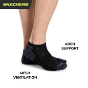 mens 6 Pack Low Cut Running Socks by Skechers – Cotton, Black, Pack of 6, Model S113984